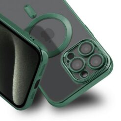 Luxury Mobilskal med Magsafe iPhone 15 Pro Max Militärgrön