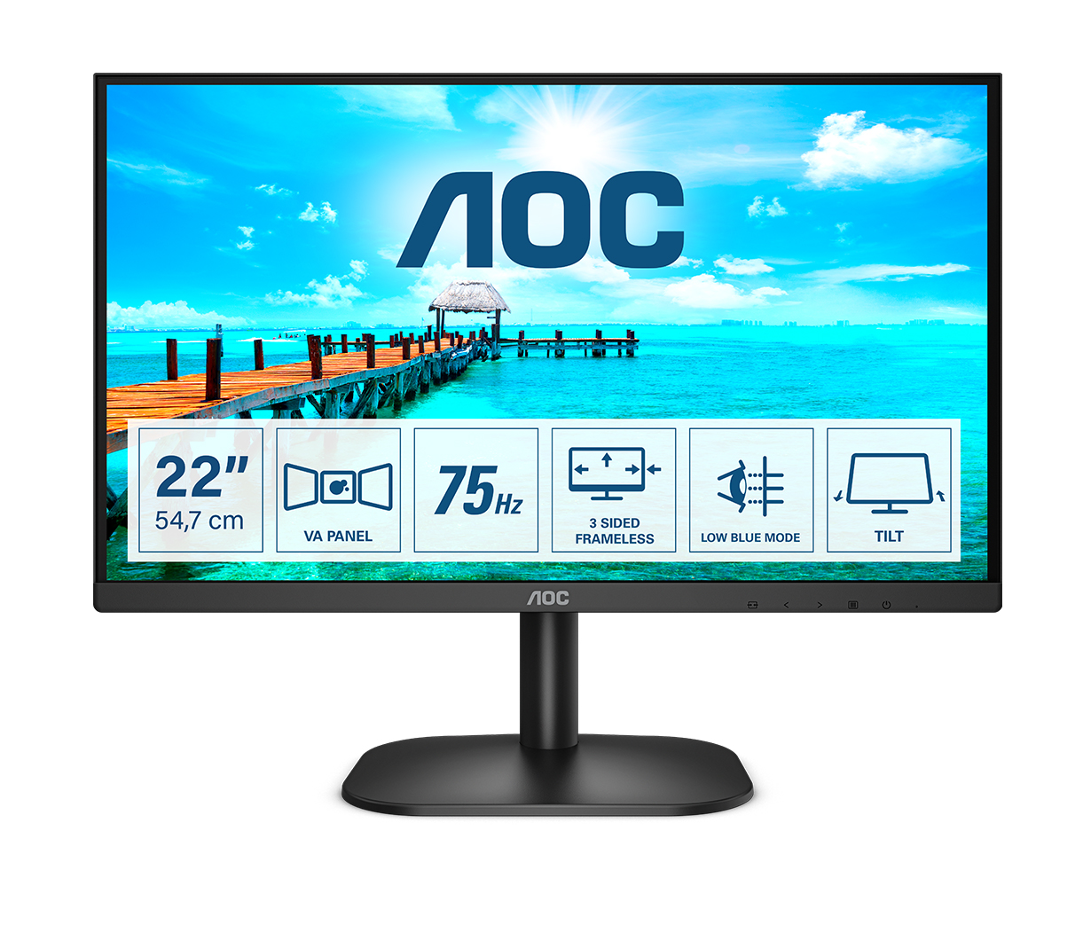 AOC 22B2H/EU 22" 1920 x 1080 VGA (HD-15) HDMI 75Hz