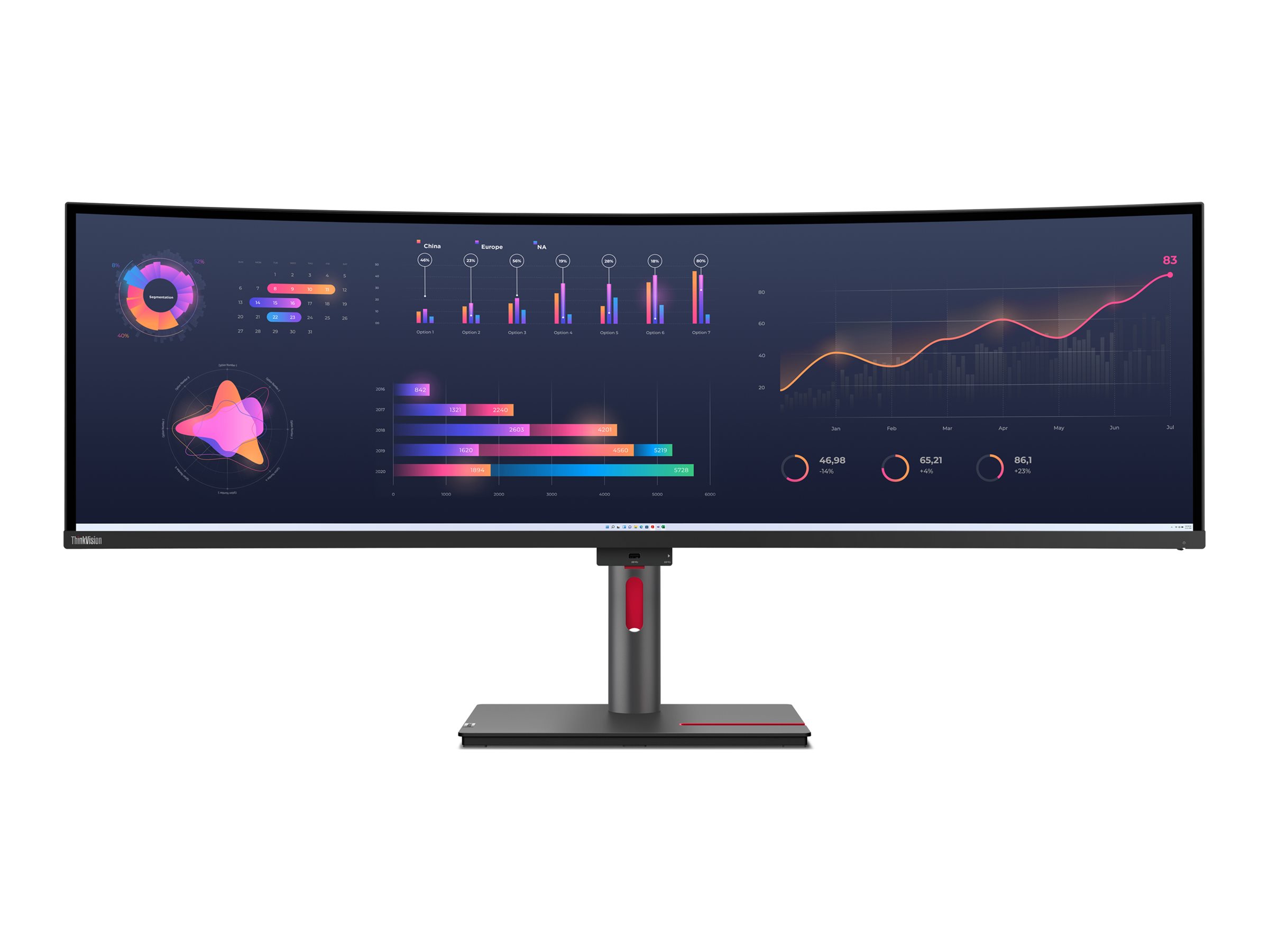 Lenovo ThinkVision P49w-30 49" IPS 5120 x 1440 (UltraWide) Thunderbolt 4 HDMI DisplayPort 60Hz