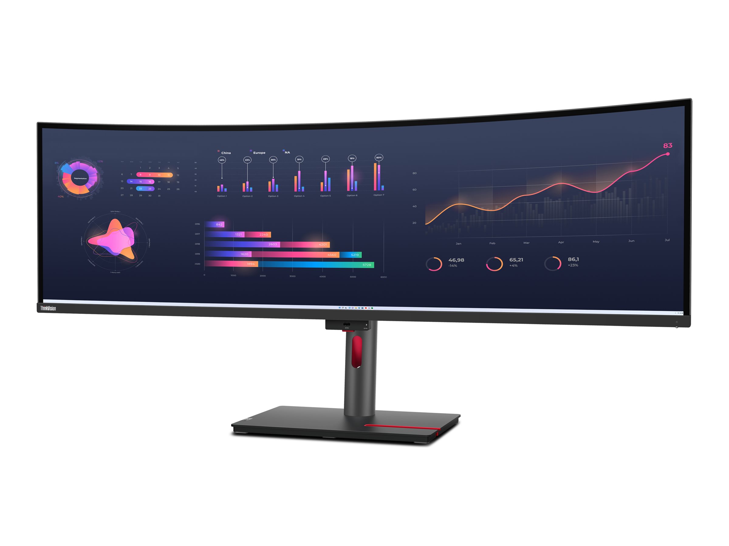 Lenovo ThinkVision P49w-30 49" IPS 5120 x 1440 (UltraWide) Thunderbolt 4 HDMI DisplayPort 60Hz