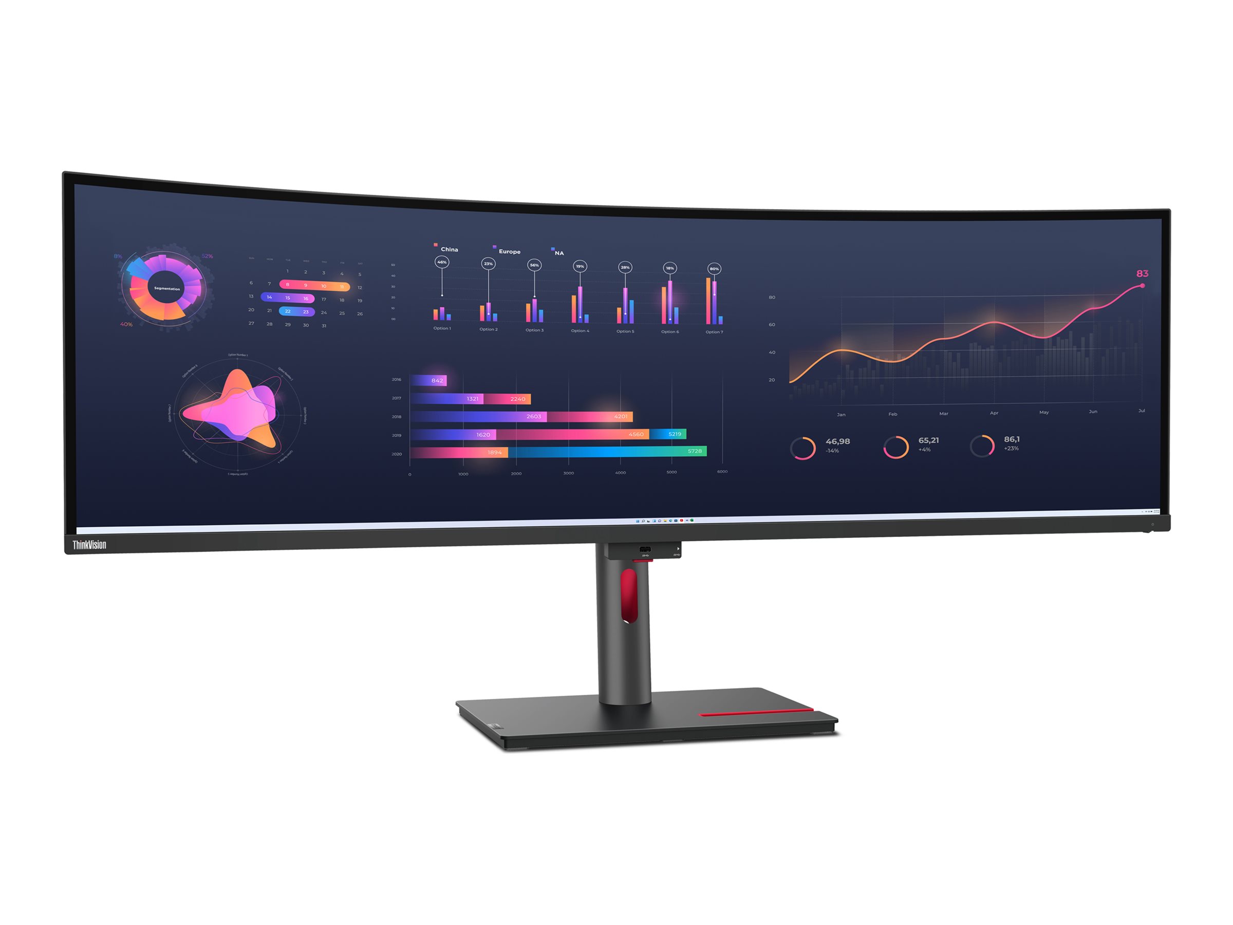 Lenovo ThinkVision P49w-30 49" IPS 5120 x 1440 (UltraWide) Thunderbolt 4 HDMI DisplayPort 60Hz