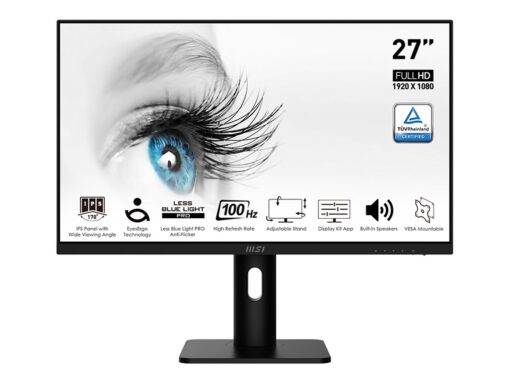 MSI PRO MP273AP 27 1920 x 1080 (Full HD) VGA (HD 15) VGA HDMI DisplayPort 100Hz Pivot Skærm