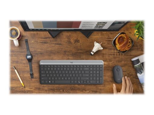 Logitech Slim Wireless Combo MK470 Tastatur og mus-sæt Trådløs