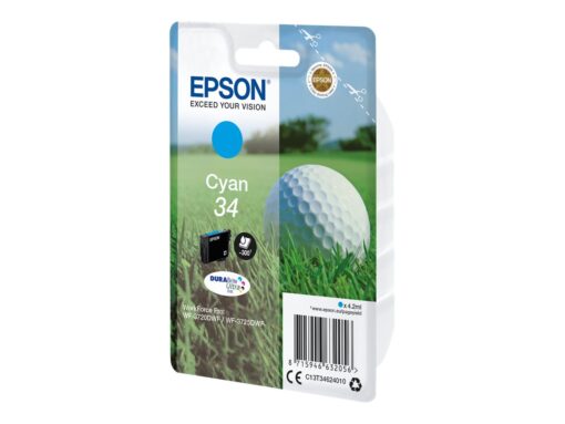 Epson 34 Cyan 300 sider Blæk C13T34624010