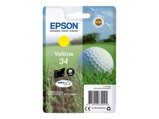 Epson 34 Gul 300 sider Blæk C13T34644010