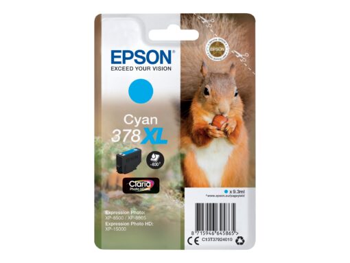 Epson 378XL Cyan 830 sider Blæk C13T37924010