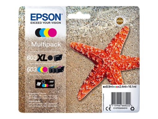 Epson 603 Multipack - 4 pakker - sort, gul, cyan, magenta - original - blækpatron