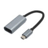 USB-C till HDMI-adapter med grått metallhus och svart kabel