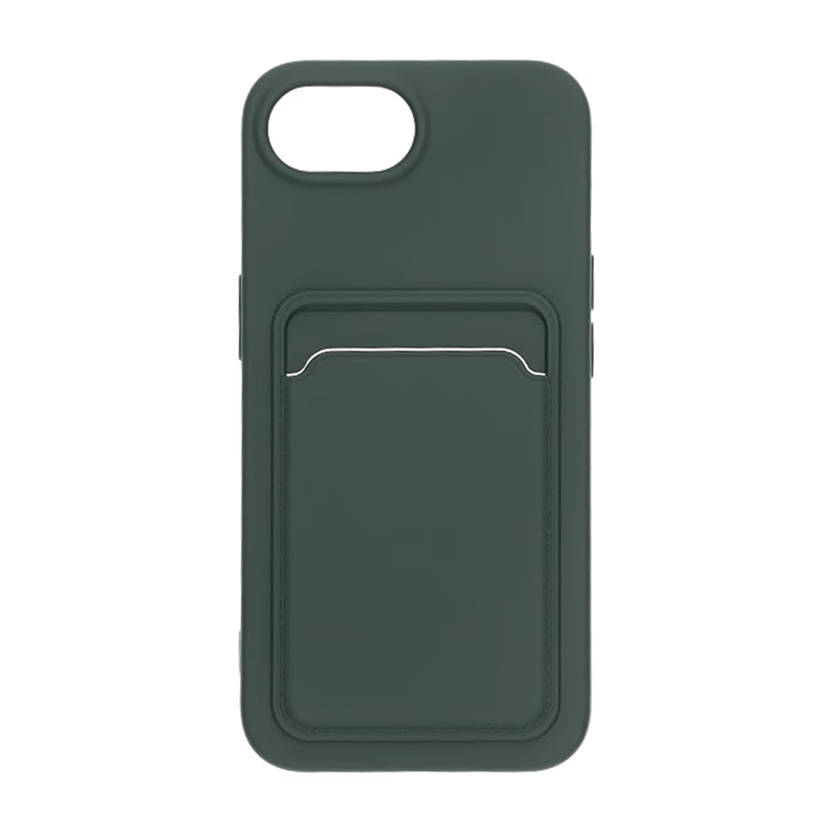 iPhone 16e Mobilskal Silikon med Korthållare - Grön