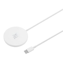 Rvelon Trådlös MagSafe Laddare med Stativ Qi2 15W USB-C - Vit
