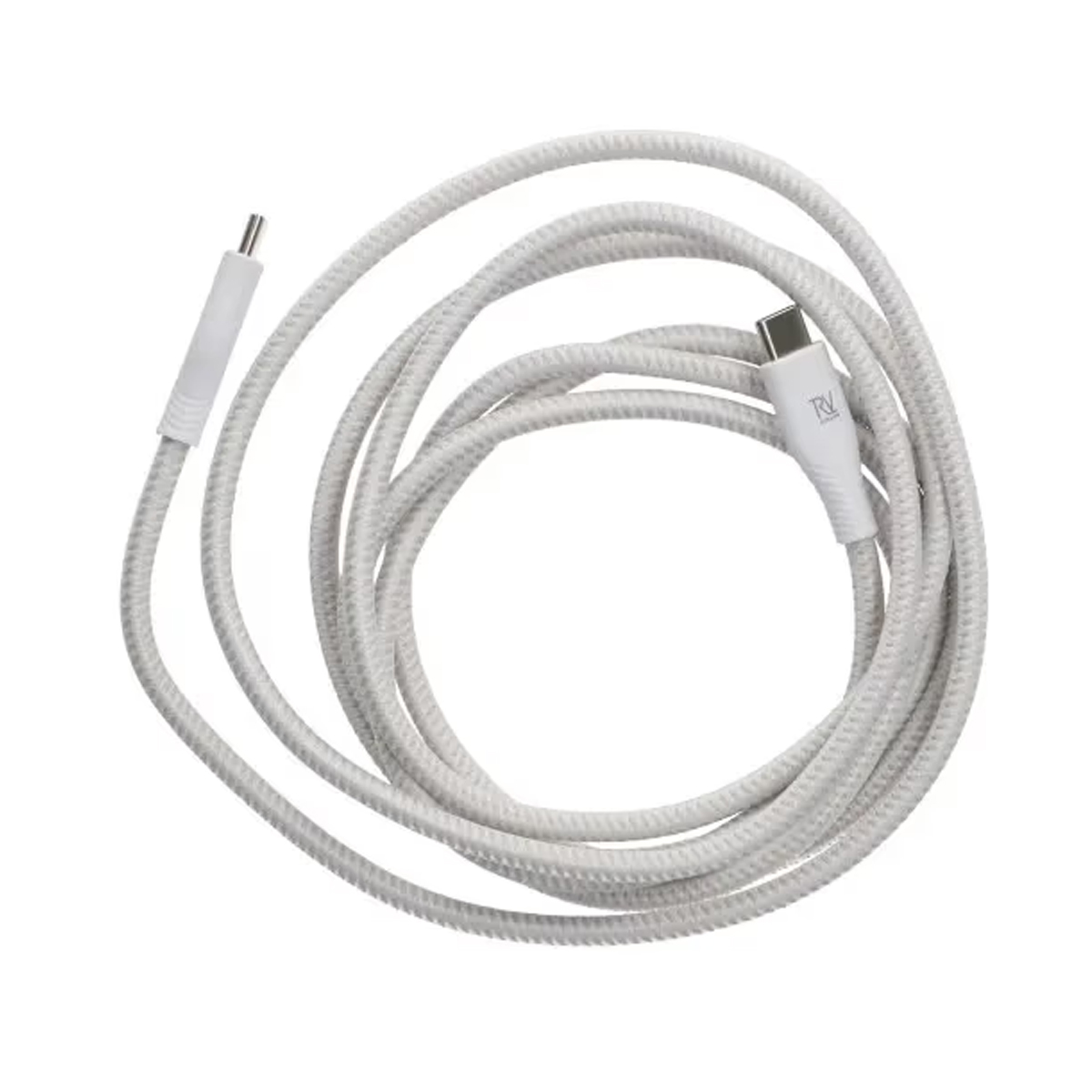 Rvelon USB-C Flätad Laddkabel 60W Snabbladdning 2m - Vit