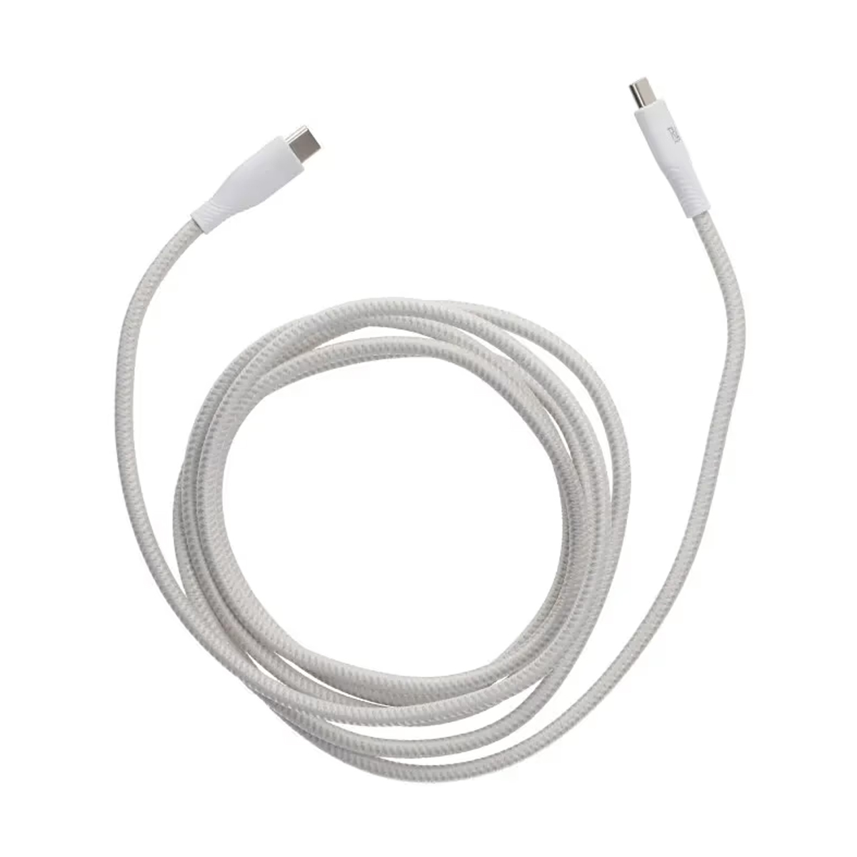 Rvelon USB-C Flätad Laddkabel 60W Snabbladdning 2m - Vit
