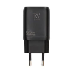 Rvelon Väggladdare 2x USB-C + USB-A 65W GaN - Svart