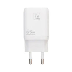 Rvelon Väggladdare 2x USB-C + USB-A 65W GaN - Vit