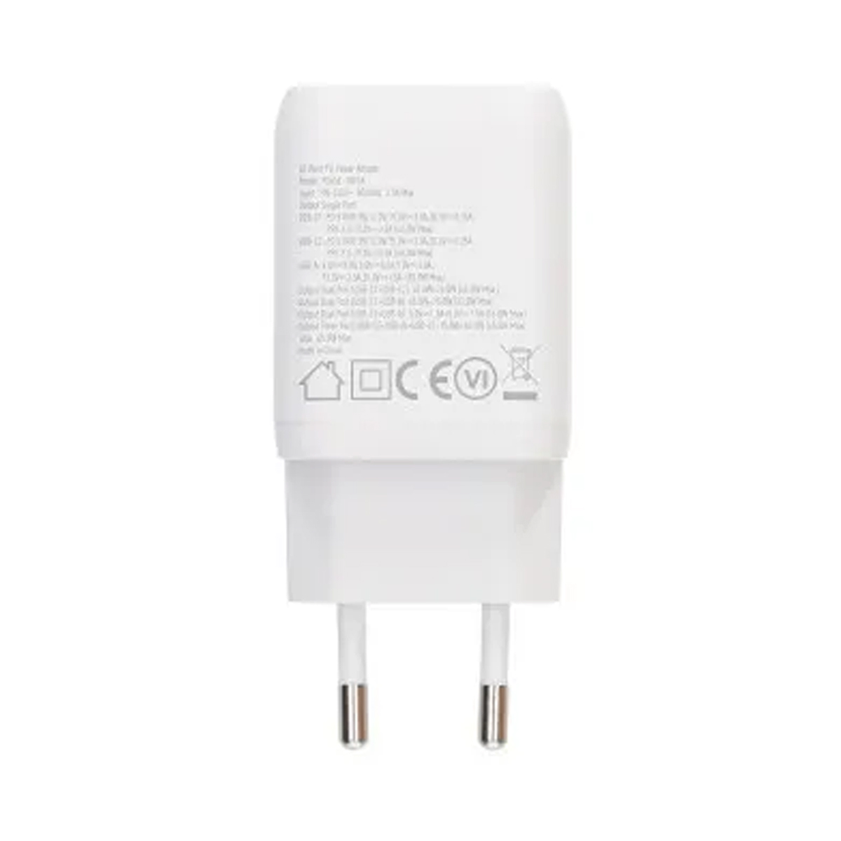 Rvelon Väggladdare 2x USB-C + USB-A 65W GaN - Vit