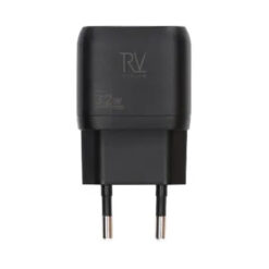 Rvelon Väggladdare USB-C + 2x USB-A 32W GaN - Svart