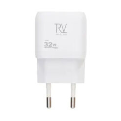 Rvelon Väggladdare USB-C + 2x USB-A 32W GaN - Vit