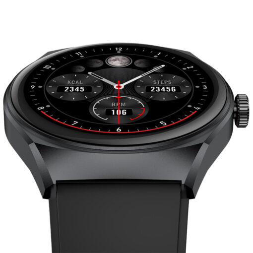 Trainerhalo Smartwatch med rund urtavla Svart