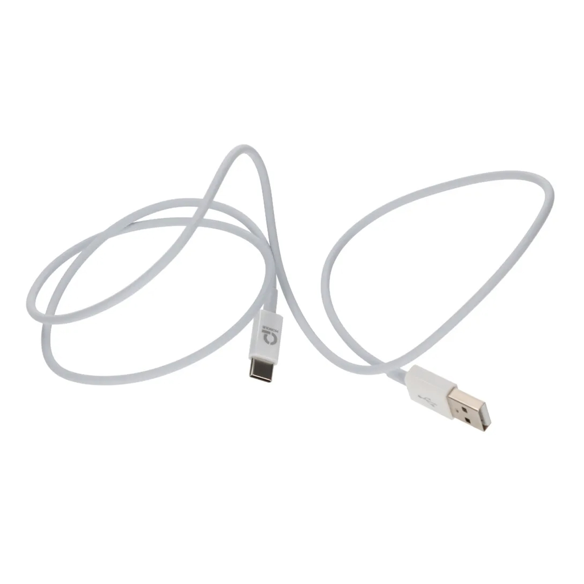USB-A till USB-C laddkabel 18W 1 meter i vit – vy 3