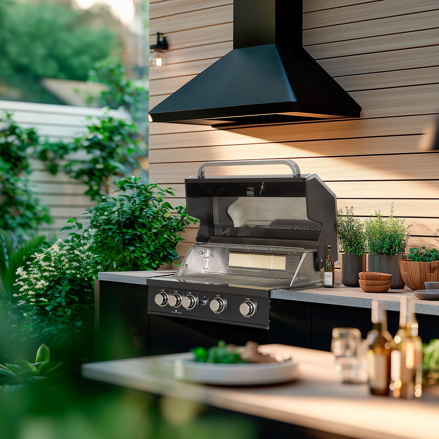 Gasolgrill Black Pearl 4 built-in