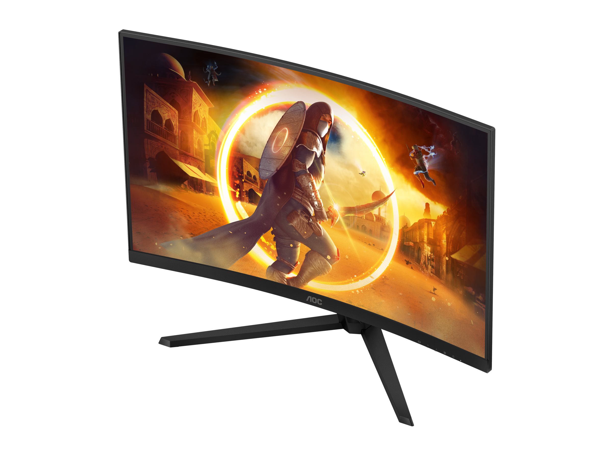AOC Gaming CQ32G4VE 32" böjd gamingskärm, från sidan, böjd skärm