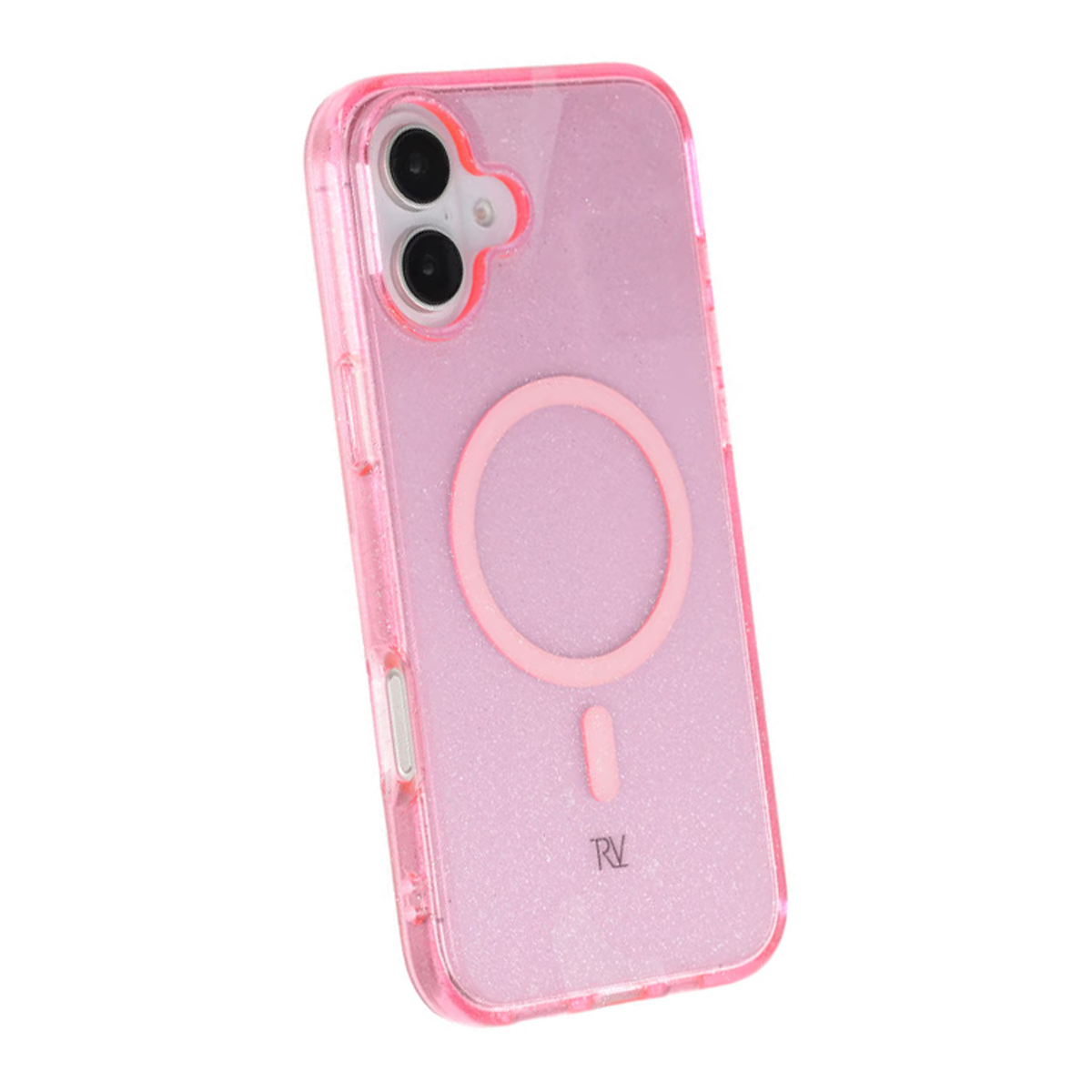 iPhone 16 Plus Rvelon Mobilskal TPU med MagSafe - Glitter Rosa