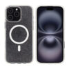 iPhone 16 Pro Max Rvelon Mobilskal TPU med MagSafe - Glitter Vit