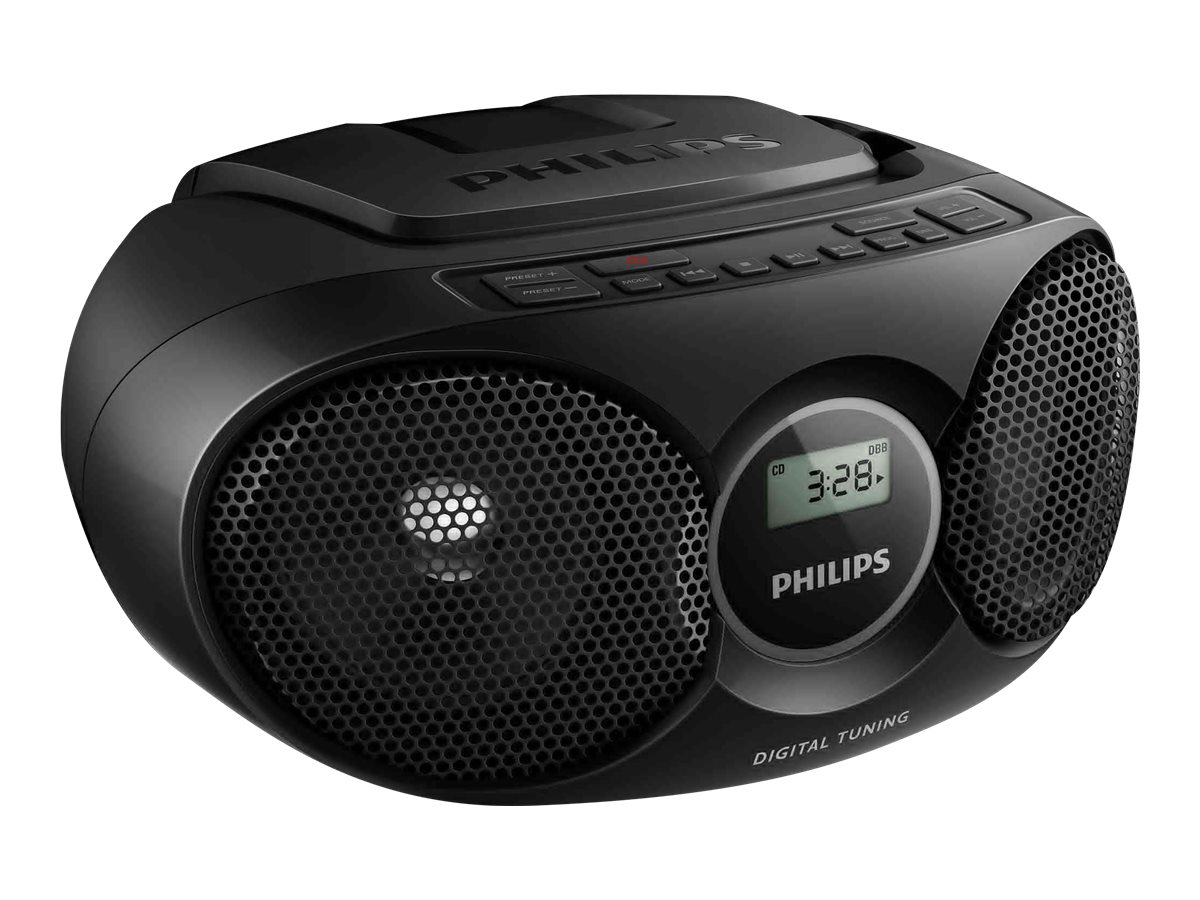 Philips AZ215B CD Soundmachine Boombox med CD, FM-radio och AUX – Svart – bild 2