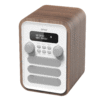 Denver DAB-48W radio med display, reglage och högtalargaller sedd framifrån