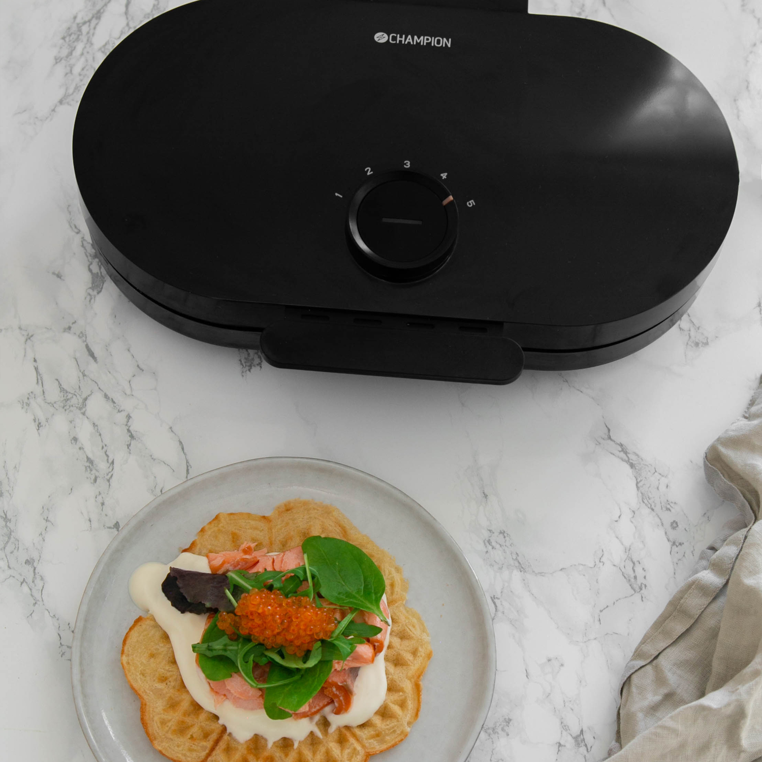 Våffeljärn Health Dubbelt 1600W VJ600 Svart