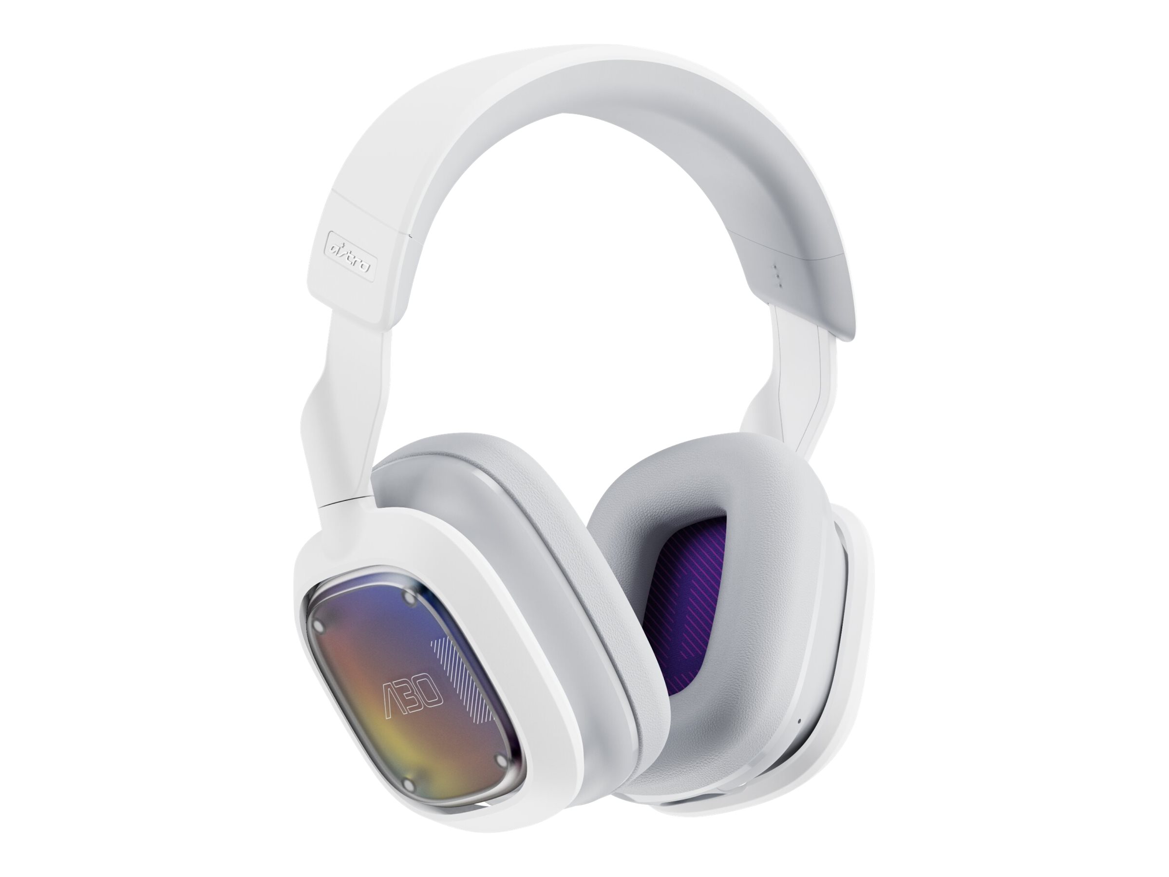 ASTRO Gaming A30 gaming-headset vit – främre sneddvy