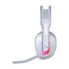 Vitt Logitech G Astro A20 X gaming-headset med boom-mikrofon sett från sidan