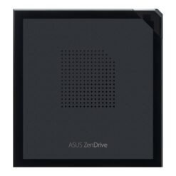 Närbild på ASUS ZenDrive V1M extern DVD-brännare, svart design