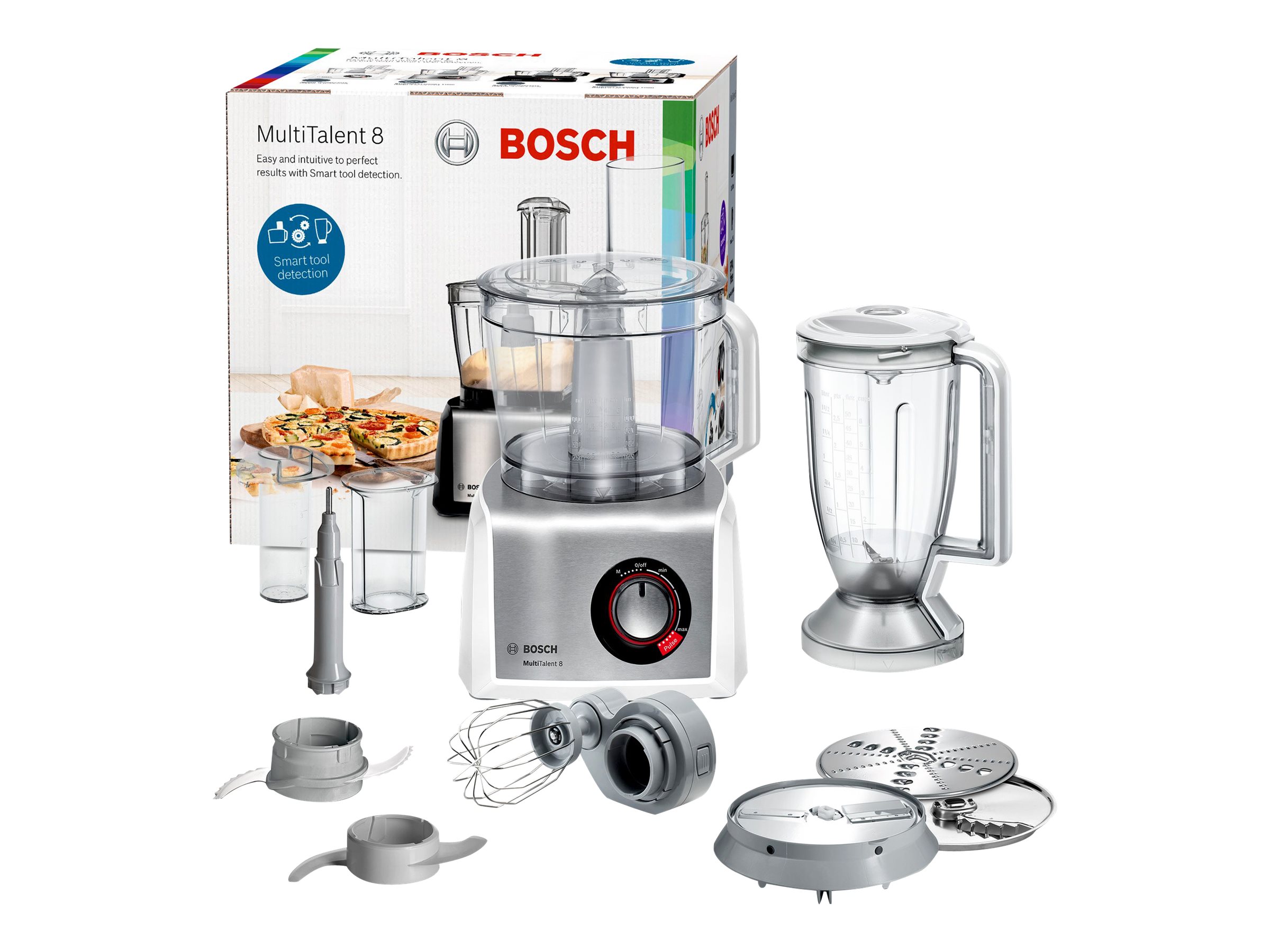 Bosch MultiTalent 8 MC812S814 Köksmaskin 3,9 L Borstat rostfritt stål/Vit