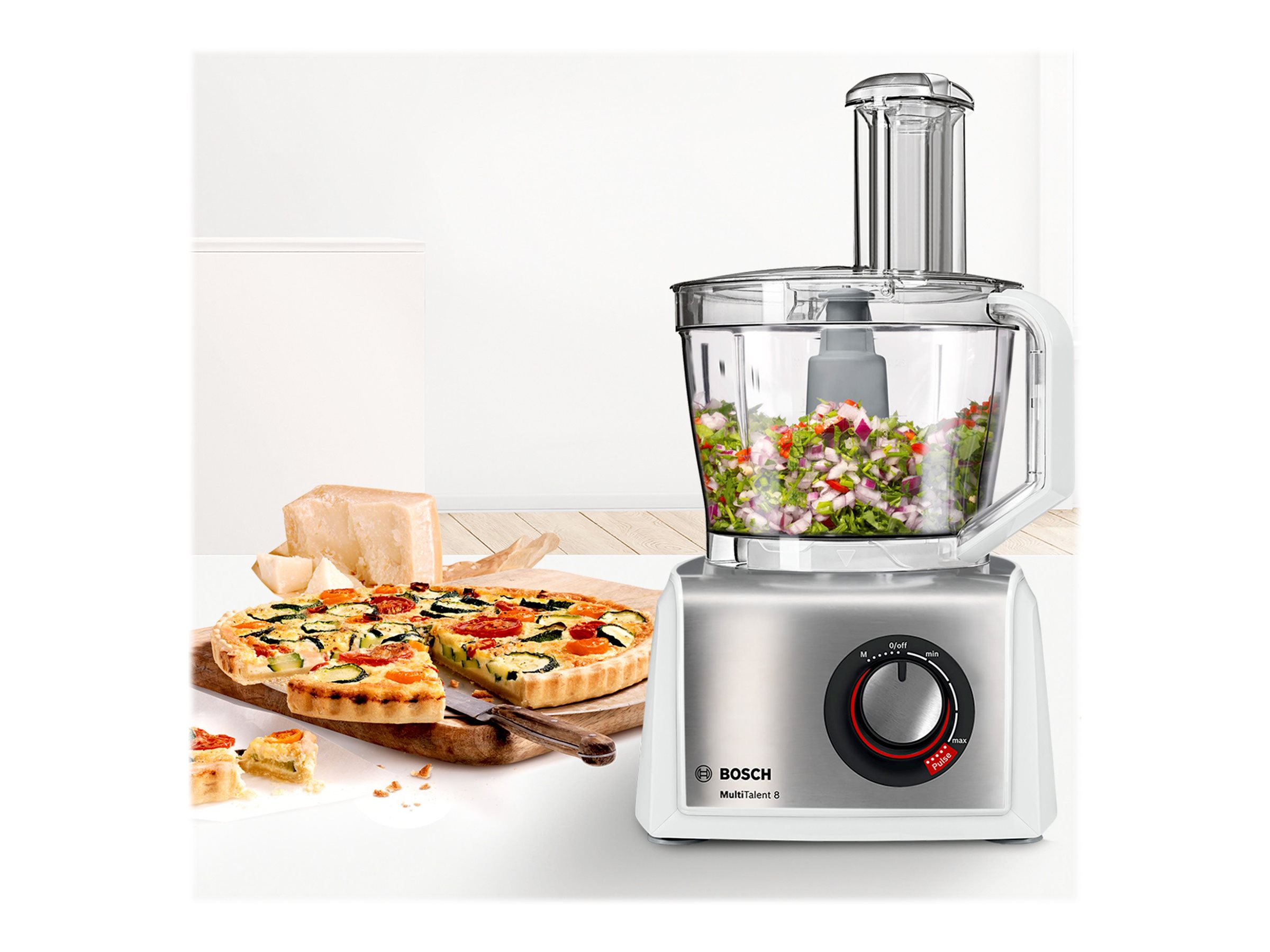 Bosch MultiTalent 8 MC812S814 Köksmaskin 3,9 L Borstat rostfritt stål/Vit