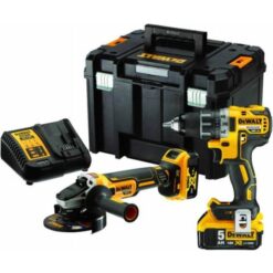 DeWALT DCK2020P2T-QW 18V XR Verktygskit DCG405 Vinkelslip + DCD791 Skruvdragare 2x5Ah TSTAK