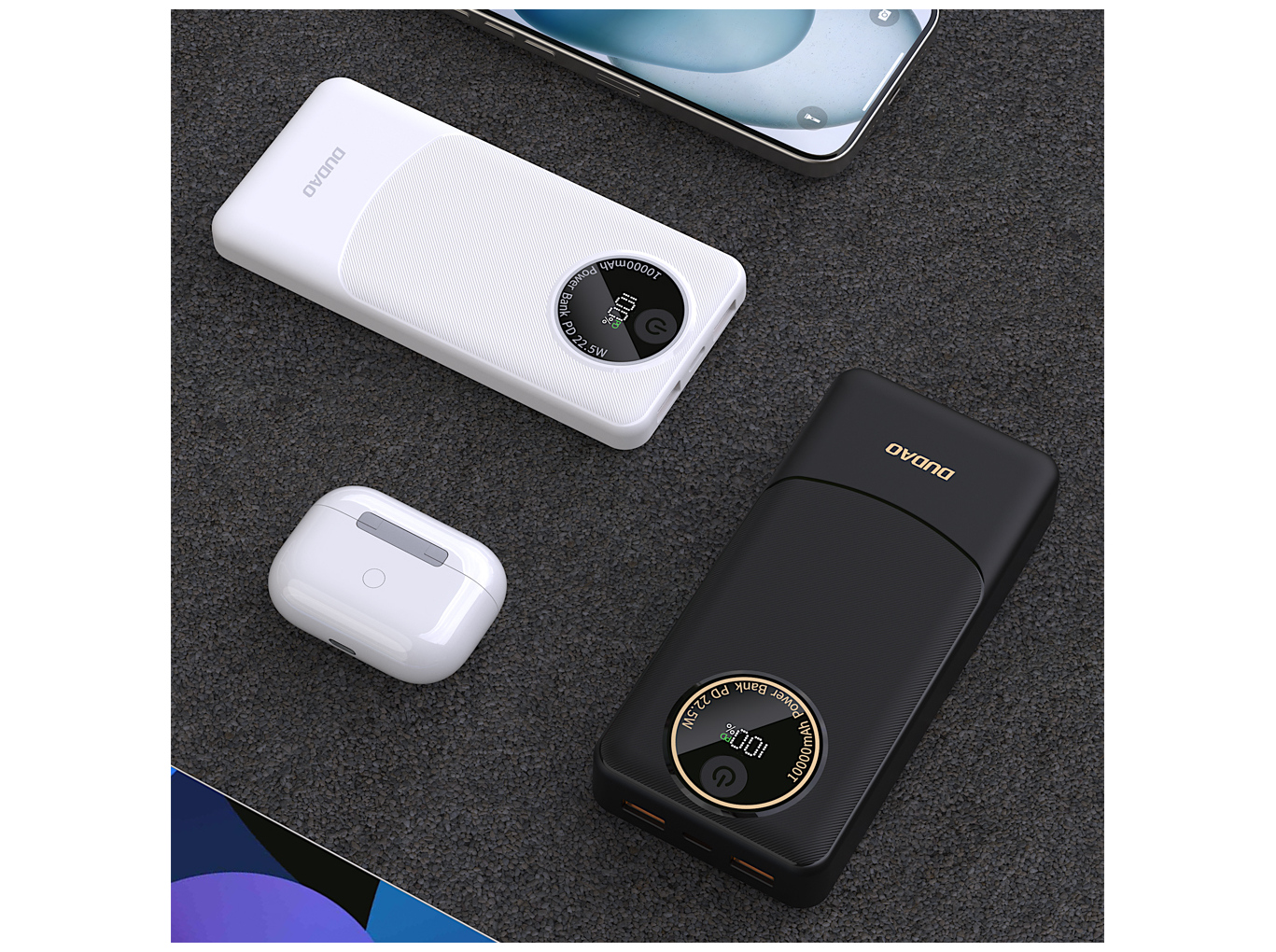 Dudao K12 powerbank 10000mAh 22.5 Watt Sort