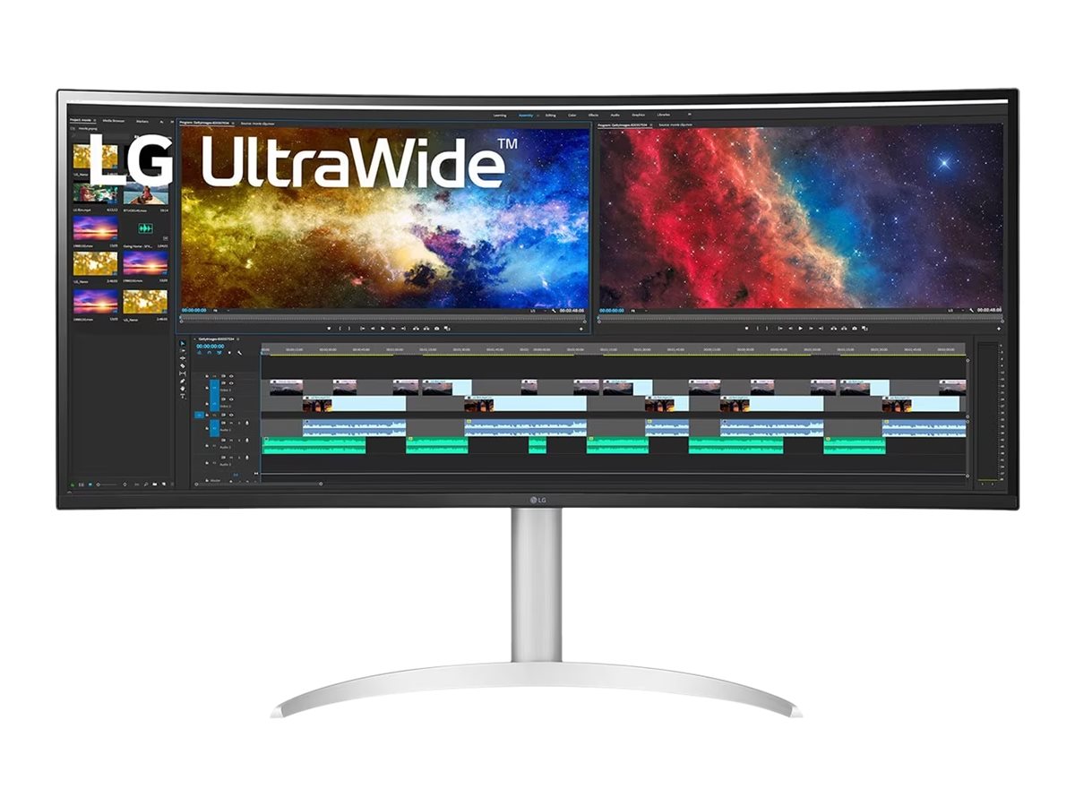 LG UltraWide 38BQ85C-W 38 tum Curved UWQHD+ IPS-skärm med USB-C-docka – Vit