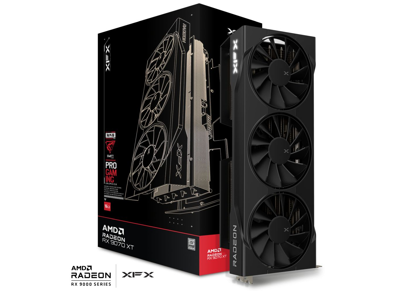 XFX Swift Radeon RX 9070 XT Triple Fan Gaming Edition 16GB