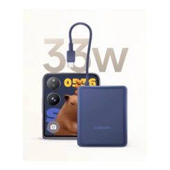 Xiaomi powerbank 10000mAh 33W blå med inbyggd kabel