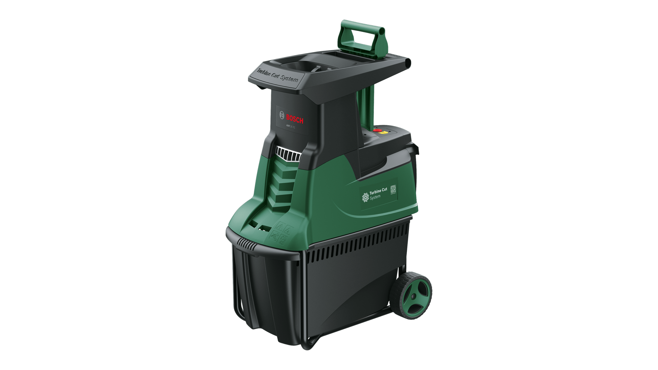 Bosch AXT 25 TC elektrisk kompostkvarn med Turbine Cut System, grön och svart