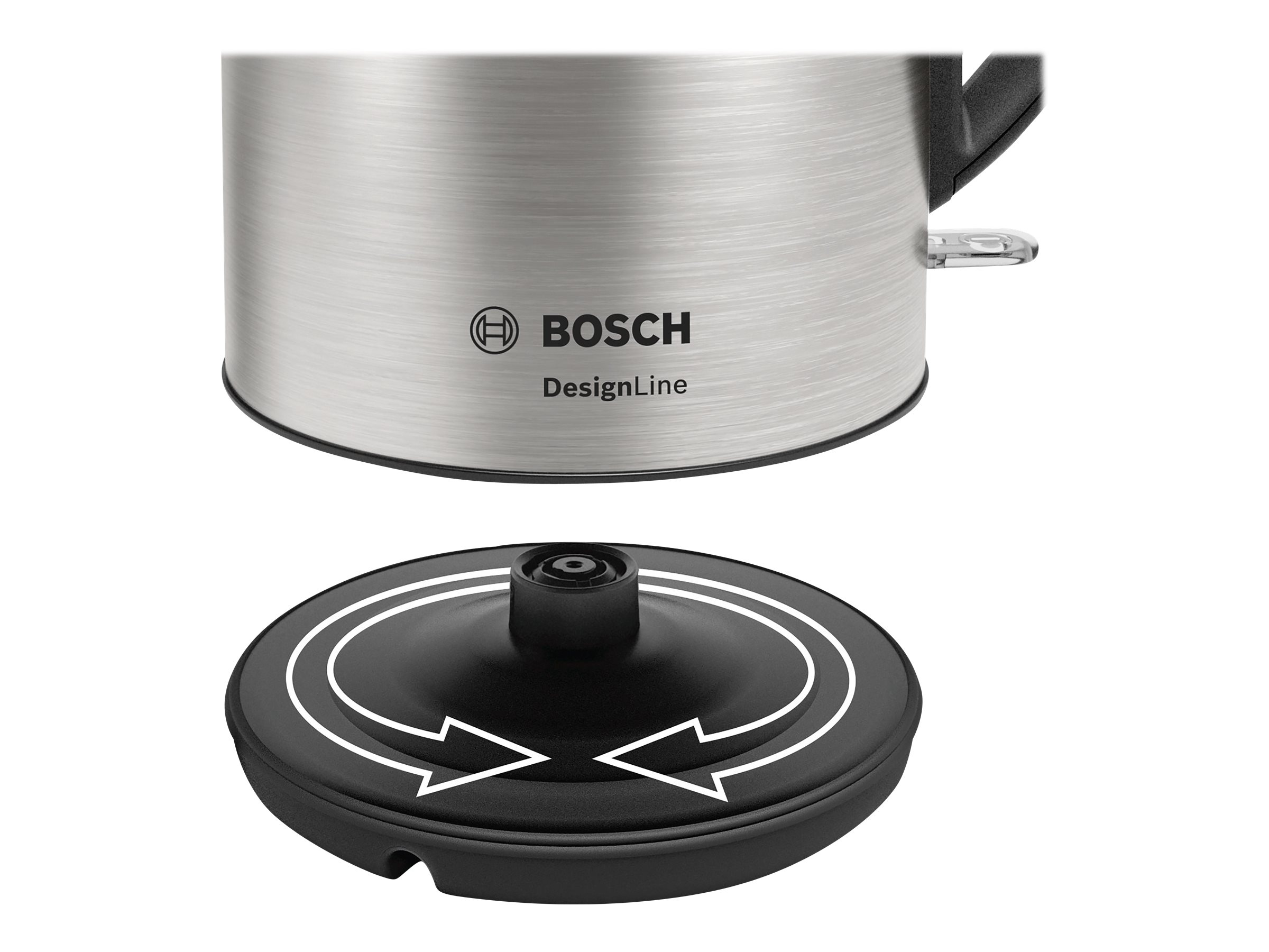 Bosch DesignLine Vattenkokare 1,7L 2,4 kW – Rostfritt Stål/Svart