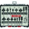 Bosch Fräsbits-set 15 Delar – Hårdmetall Fräsar för Handöverfräs