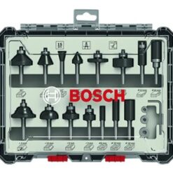 Bosch Fräsbits-set 15 Delar – Hårdmetall Fräsar för Handöverfräs
