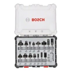 Bosch Fräsbits-set 15 Delar – Hårdmetall Fräsar för Handöverfräs