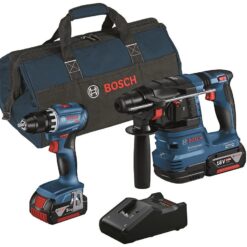 Bosch Professional Combo-Kit – GSR 18V-45 Skruvdragare + GBH 18V-22 Borrhammare + 2×4Ah Batterier
