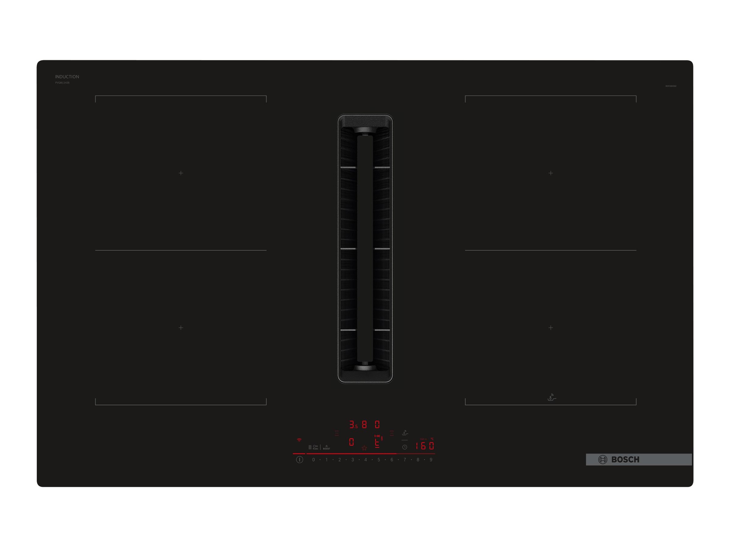Bosch Serie 6 Induktionshäll 75 cm med Downdraft-Fläkt – Ramlös Svart, CombiZone, PowerBoost & WiFi