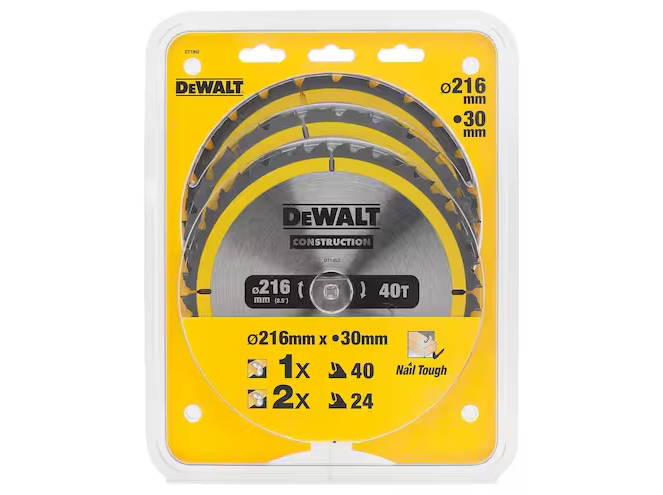 DeWALT DT1962-QZ Construction Cirkelsågklingor 250mm 3-pack – bild 2