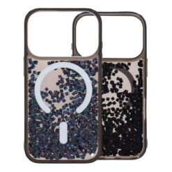 diamond quicksand magnetic case for iphone 17 pro max black 5