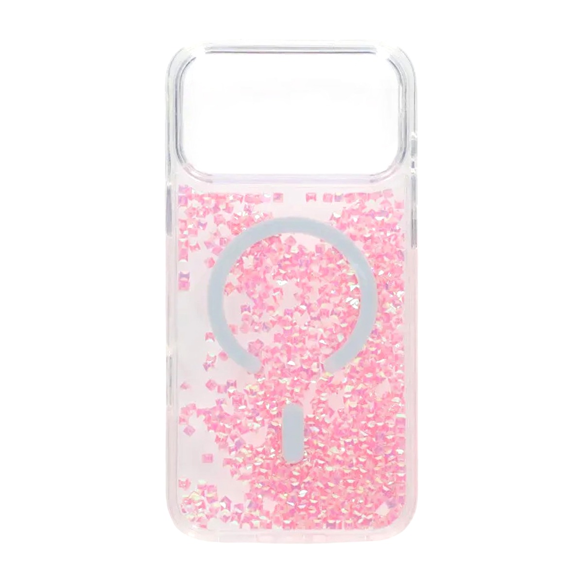 diamond quicksand magnetic case for iphone 17 pro max pink 1